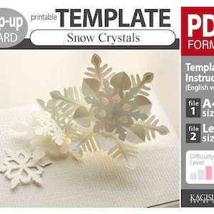 TEMPLATE__pop-up card__Snow Crystals   (PDF_digital download file)