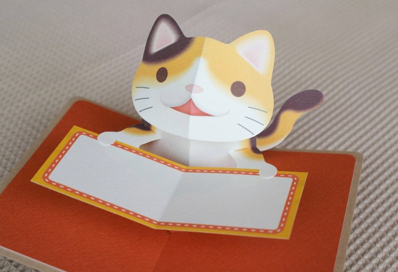 Pattern__pop-up Card__kitten digital Download File - Etsy