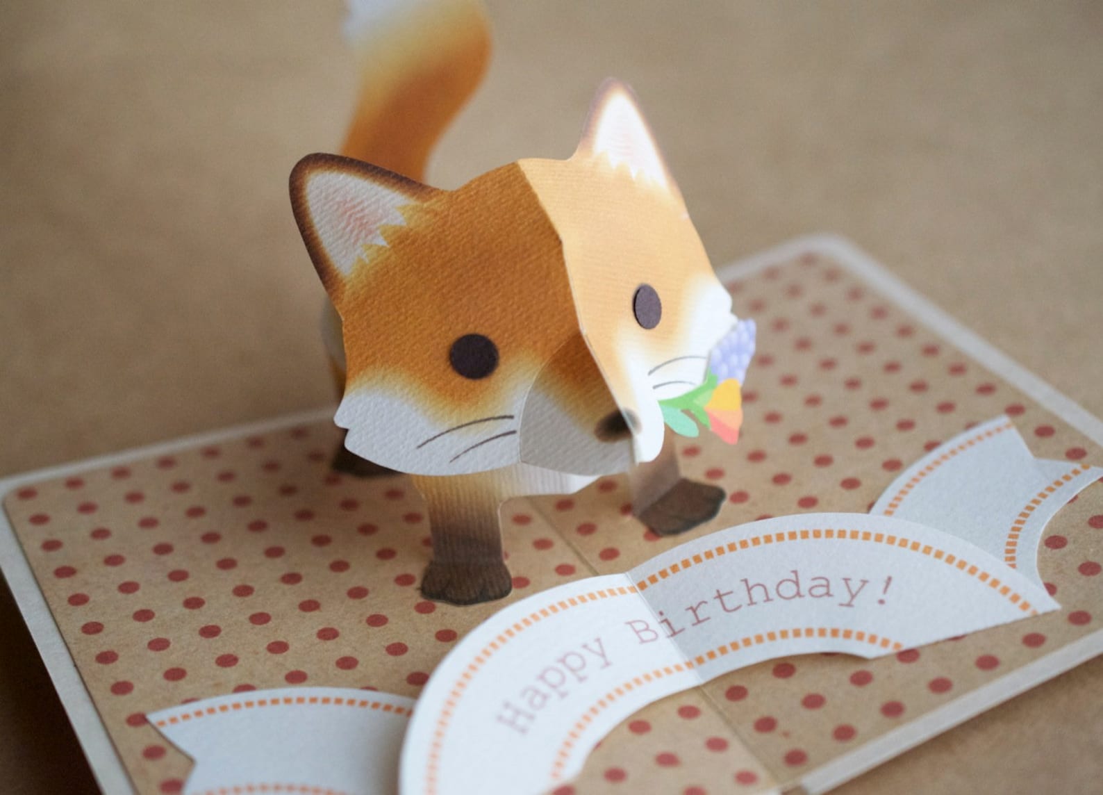 Template__pop-up Card__fox pdf_digital Download File - Etsy
