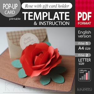 TEMPLATE_ (pdf_digitaal downloadbestand)_roos met cadeaukaarthouder _ pop-upkaart