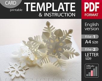 TEMPLATE__pop-up card__Snow Crystals   (PDF_digital download file)
