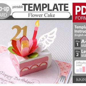 TEMPLATE__pop-up card__Flower Cake   (PDF_digital download file)