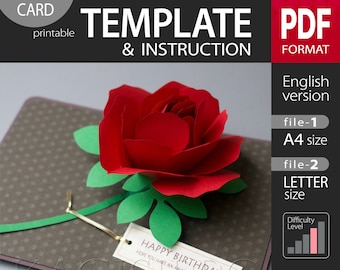 PLANTILLA_(tarjeta desplegable)_Rosa roja (archivo de descarga digital PDF)