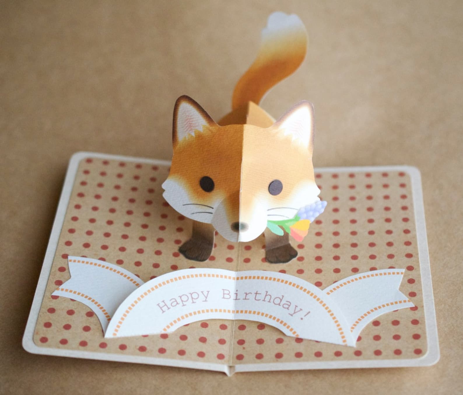 Template__pop-up Card__fox pdf_digital Download File - Etsy