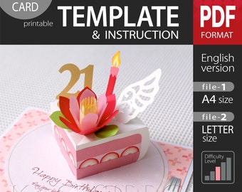 TEMPLATE__pop-up card__Flower Cake   (PDF_digital download file)