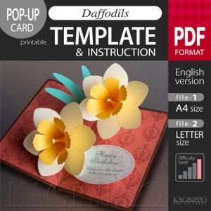 TEMPLATE__pop-up card__Daffodils   (PDF_digital download file)