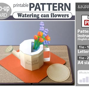 MUSTER__pop-up Karte__[Gießkannenblumen] (PDF_digitale Download Datei)