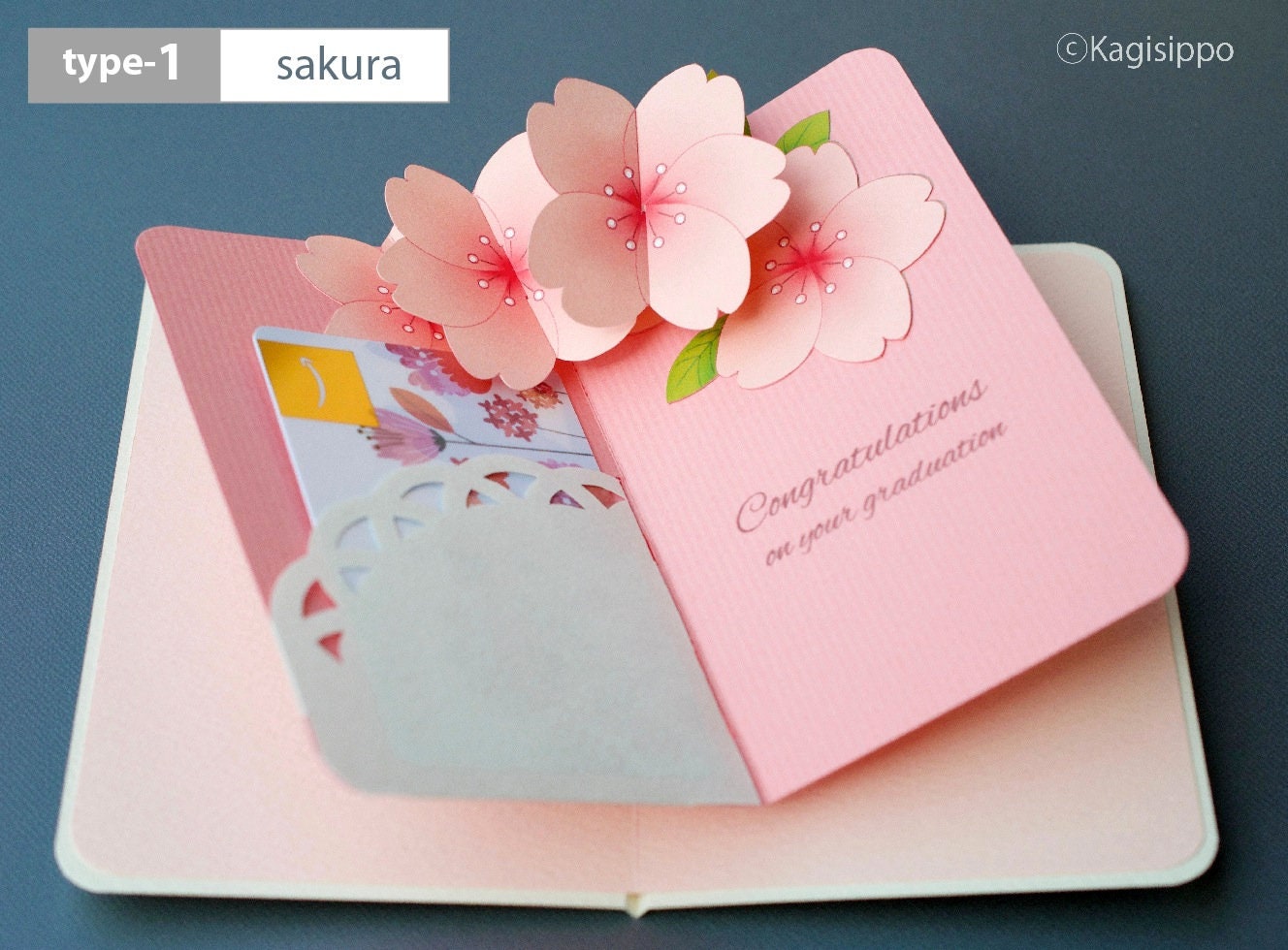 Template gift Card Holder flowers Popup Card Etsy