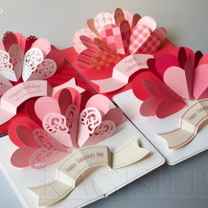 TEMPLATE_ PDF_digital download file_Flowing Hearts pop-up card image 6