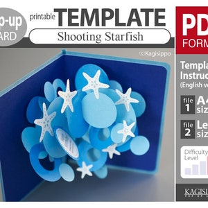 PATTERN__pop-up card__[Shooting starfish]   (PDF_digital download file)