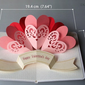 TEMPLATE_ PDF_digital download file_Flowing Hearts pop-up card image 5