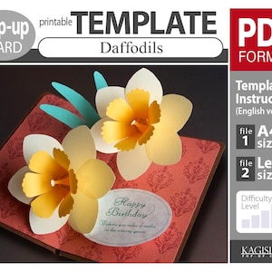 TEMPLATE__pop-up card__Daffodils   (PDF_digital download file)