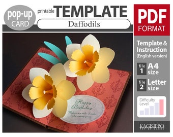 TEMPLATE__pop-up card__Daffodils   (PDF_digital download file)
