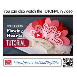 TEMPLATE_ PDF_digital download file_Flowing Hearts pop-up card image 10