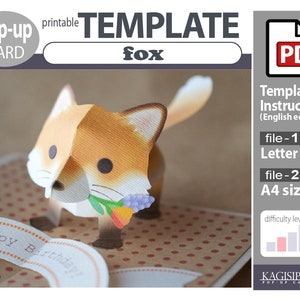 Template__pop-up card__[fox]   (PDF_digital download file)