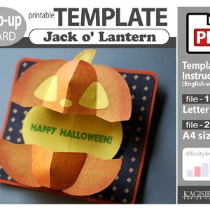 Vorlage__Pop-up Karte__[Halloween (Jack o' Lantern)] (PDF_digitale Download-Datei)