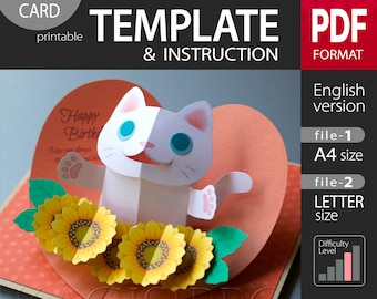 Biglietto pop-up Girasoli Biglietto di compleanno 3D