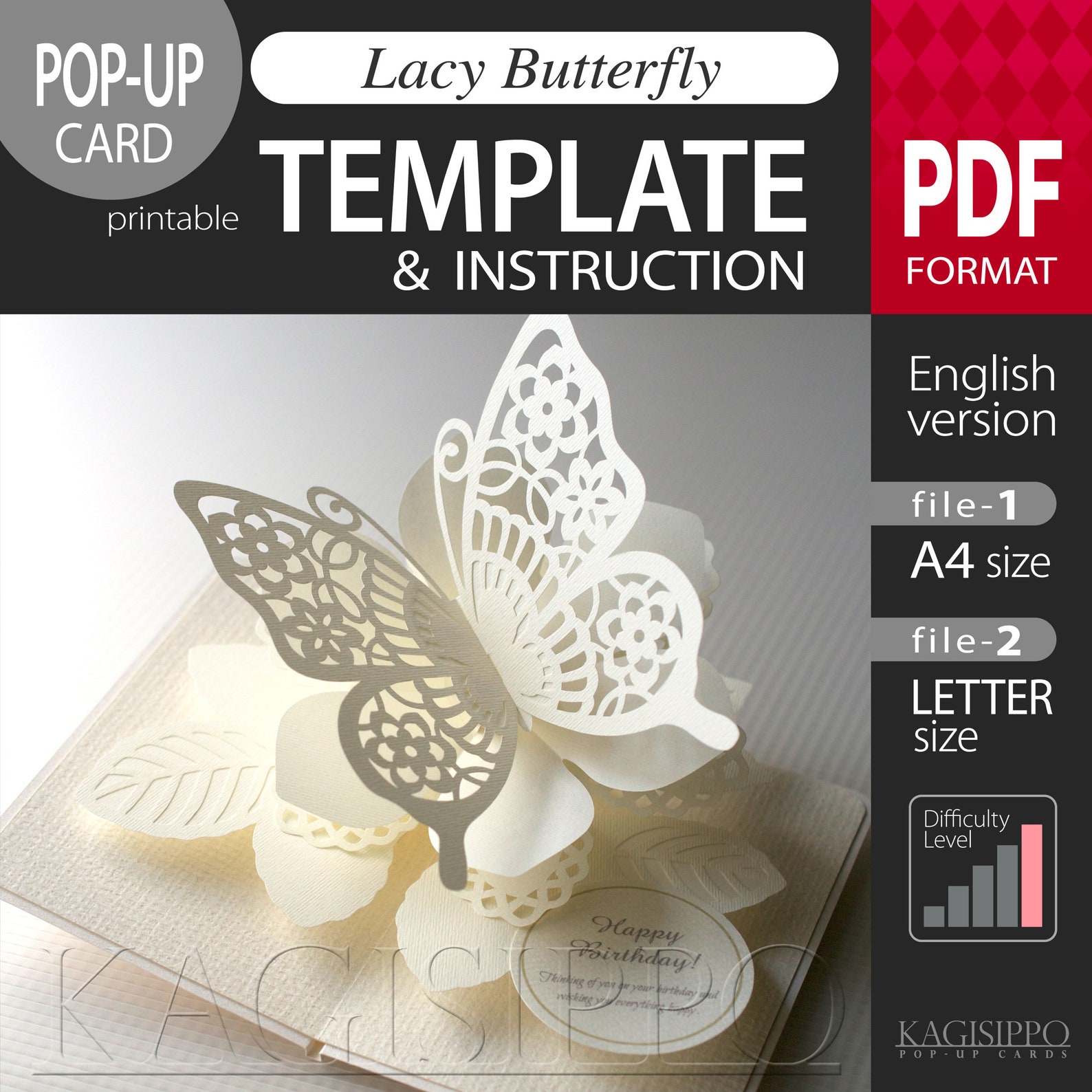 Template__pop-up Card__lacy Butterfly pdf_digital Download File - Etsy