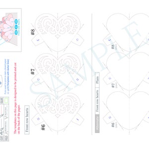 TEMPLATE_ PDF_digital download file_Flowing Hearts pop-up card image 8