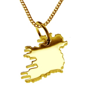 50cm Halskette + Irland ( komplett ) Anhänger in 585 Gelbgold