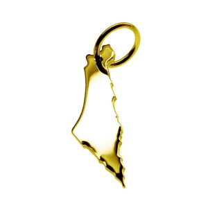 Chain pendant in the form of the map of Israel in massive 333 yellow gold