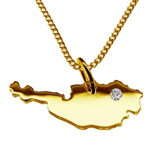 50 cm necklace + Austria pendant with a 0.015 ct diamond at your desired spot in solid 585 yellowgold