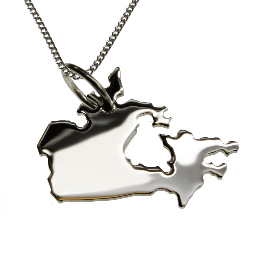 50 Cm Necklace Canada Pendant in Solid 925 Silver Etsy UK