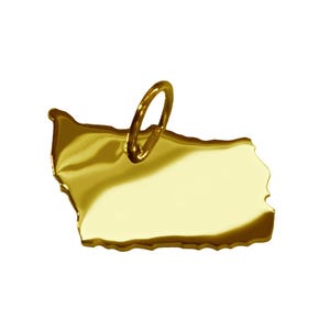Anhänger der Landkarte Bornholm in massiv 585 Gelbgold