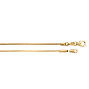 Omega 1.2mm Necklace - 45cm - 585 Yellow Gold with Lobster clasp - and screw cap