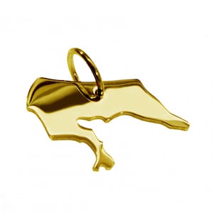 Chain pendant in the form of the map Borkum in solid 333 yellow gold