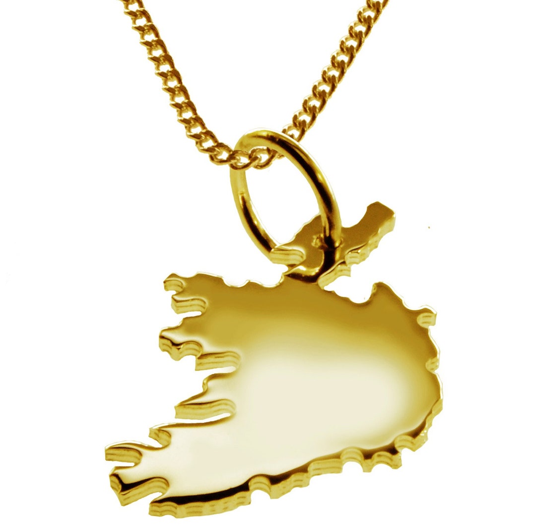 50 Cm Necklace Ireland Pendant in 585 Yellow Gold Etsy
