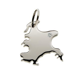 Rügen Anhänger mit Brillant 0,015ct am Wunschort  925 Silber