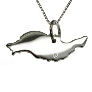 50 cm necklace + Lanzarote pendant with a 0.015 ct diamond at your desired spot in solid 925 silver