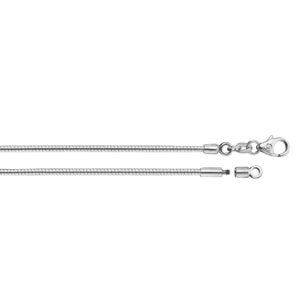 Omega 1.5mm Necklace - 42cm - 750 White gold with Lobster clasp - and screw cap