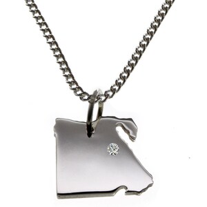 50 cm necklace + Egypt pendant with a 0.015 ct diamond at your desired spot in solid 925 silver