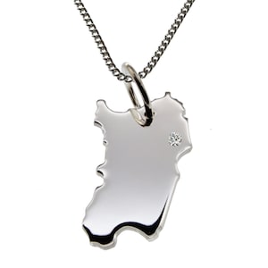 50 cm necklace + Sardinia pendant with a 0.015 ct diamond at your desired spot in solid 925 silver