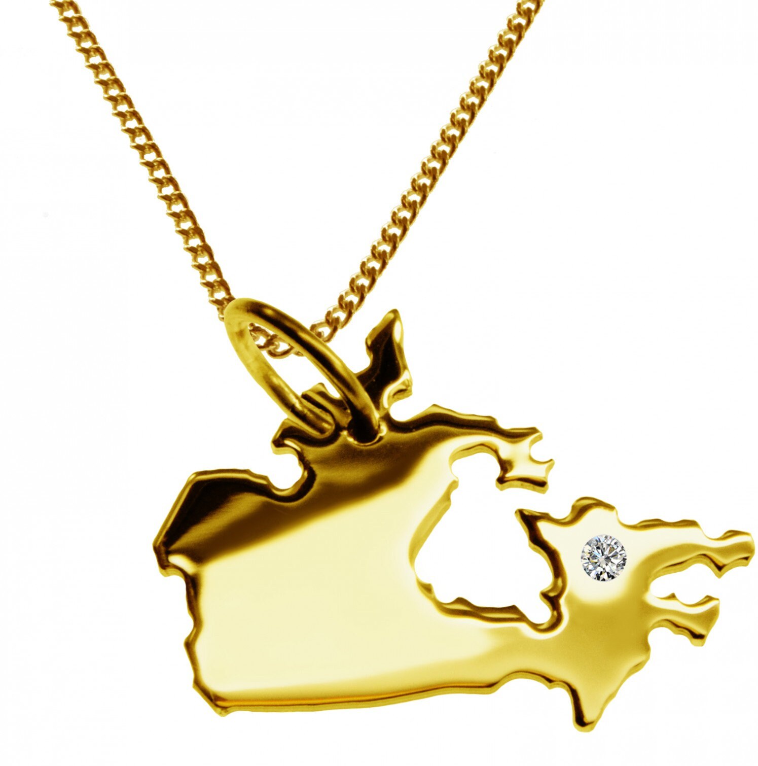 50 Cm Necklace Canada Pendant With a Brilliant 0.015ct at Etsy