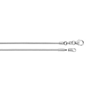 Omega 1.2mm Necklace - 42cm - 585 White gold with Lobster clasp - and screw cap
