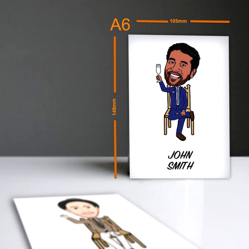 Cartoon Caricature Wedding Place Cards: Portrait table settings image 4