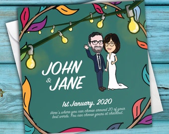 Cartoon Wedding Invitation: Personalised Caricature invite!