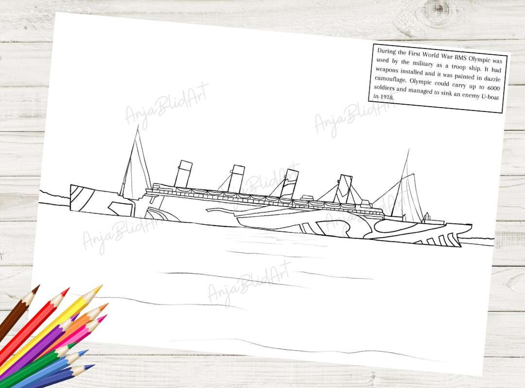 Olympic in Camouflage Dazzle Printable Coloring Page Digital - Etsy