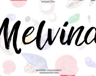 Digital font Brush font Melvina Script Digital download swash font Handwritten font modern calligraphy font wedding font Cricut Swirly Font
