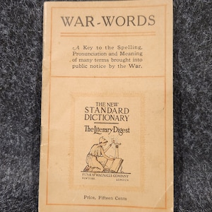 War words, the new standard dictionary, military books
