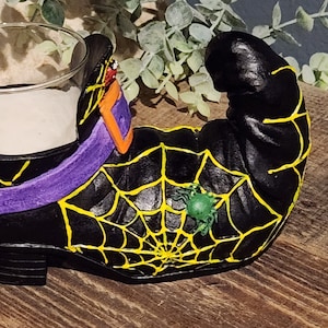 Witch shoe votive, tea light candle holder, Halloween