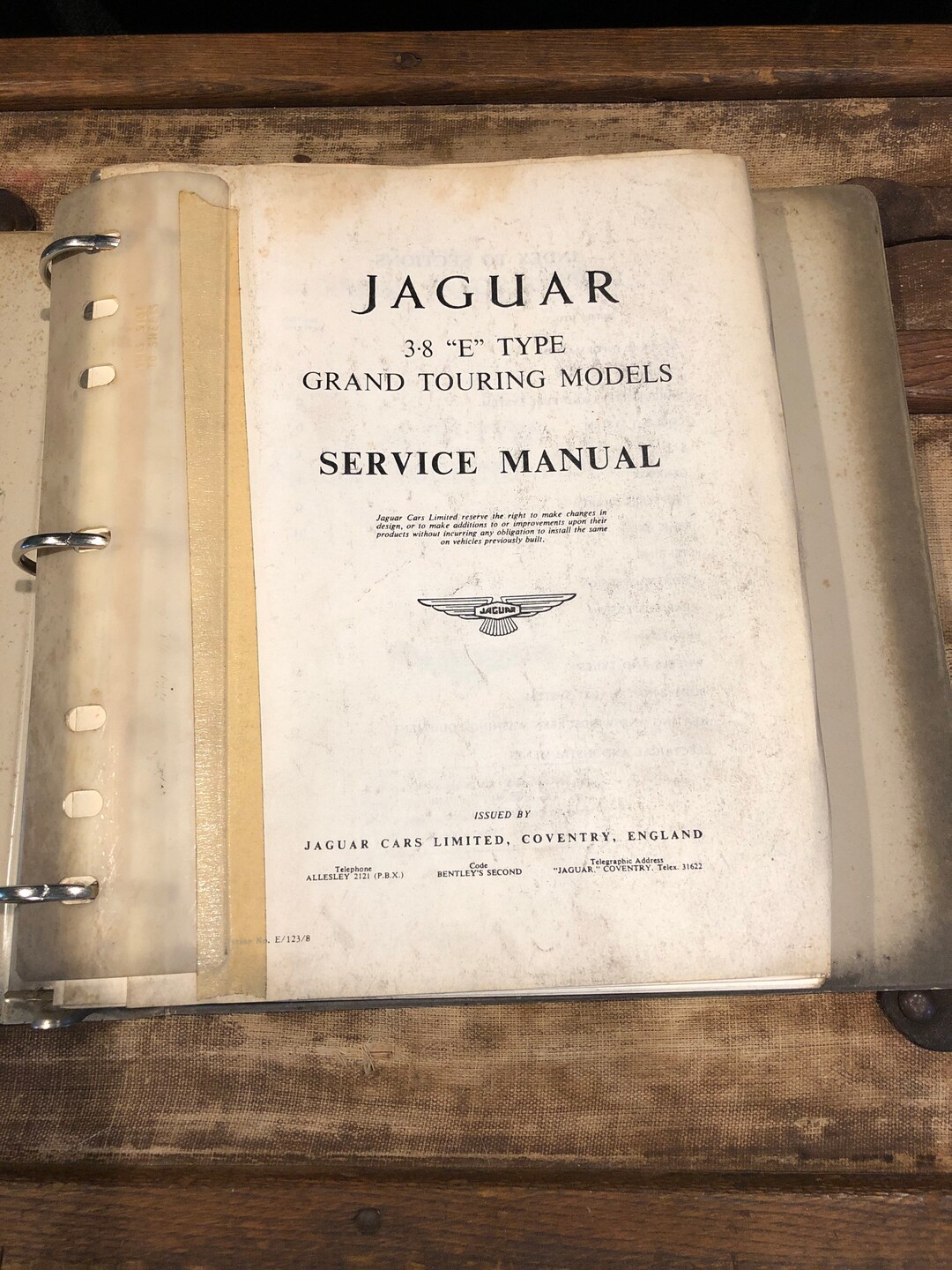 Jaguar 3.8 E Type Grand Touring Models Service Manual - Etsy