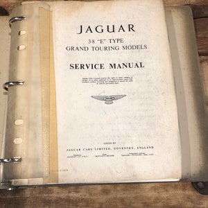 Jaguar 3.8 E type grand touring models service manual
