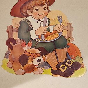 vintage thanksgiving pilgrim cutout, wall hanging, Thanksgiving decor