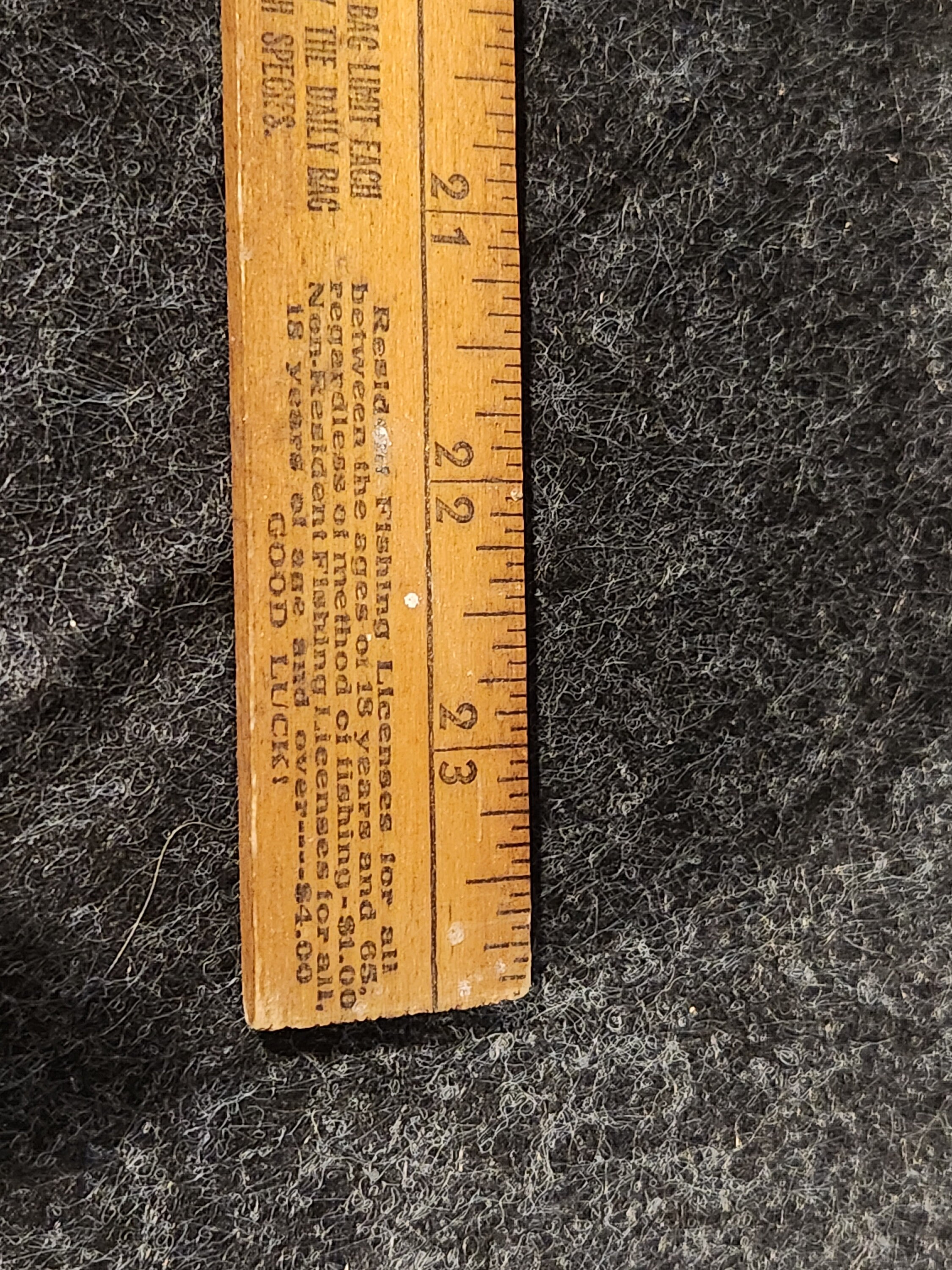 Règle Pliante Vintage En Bois Telford Pennsylvania - Publicité Pour Licence De Chasse/pêche, Collector