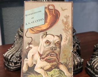 vintage, J.S.Stanton, victorian trade card, dog