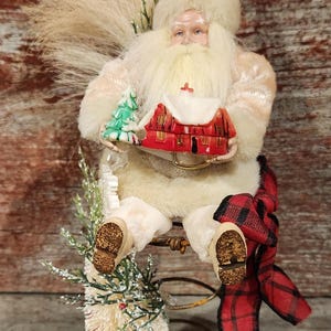 Santa vintage spring decoration, one of a kind handmade, Christmas decoration